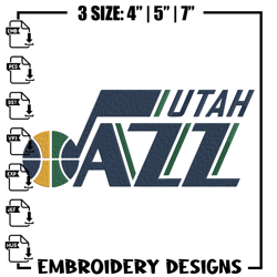 Utah Jazz logo embroidery design,NBA embroidery,Sport embroidery, Embroidery design, Logo sport embroidery.
