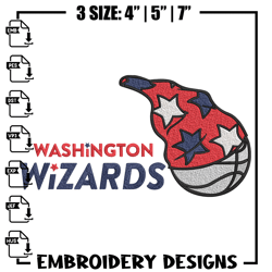 Washington Wizards logo embroidery design, NBA embroidery, Sport embroidery, Embroidery design ,Logo sport embroidery.