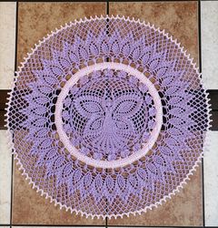 hand crocheted doily 44cm17.3inch butterfly fairy