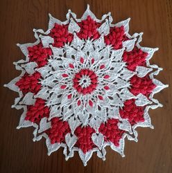 Handmade Crochet Doily Round Table Cloth, volume effect 22cm8.6inch