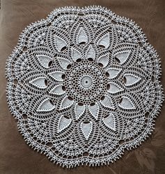 Handmade crochet lace textured doily round table topper mat 50cm19.68inch