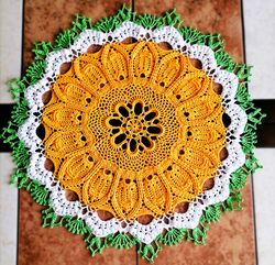 Handmade crochet doily 46cm/18.11inch