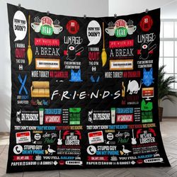 Friends TV Show Premium Fleece Blanket, Thank You For The Memories, Friends TV Series Fleece Blanket,Friends Film Lovers