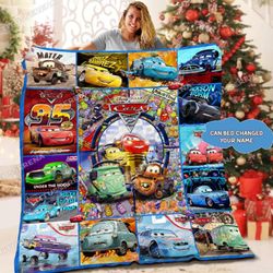 personalized cars lightning mcqueen quilt blanket  lightning mcqueen bedding set  cars birthday gifts for toddlers  chri