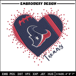 Heart Houston Texans embroidery design, Houston Texans embroidery, NFL embroidery, sport embroidery, embroidery design.