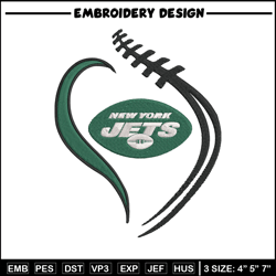 Heart New York Jets embroidery design, Jets embroidery, NFL embroidery, logo sport embroidery, embroidery design.