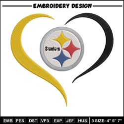 Heart Pittsburgh Steelers embroidery design, Steelers embroidery, NFL embroidery, sport embroidery, embroidery design. (