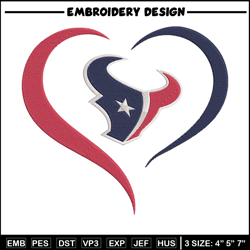 Houston Texans Heart embroidery design, Texans embroidery, NFL embroidery, logo sport embroidery, embroidery design.