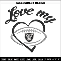 Love My Las Vegas Raiders embroidery design, Raiders embroidery, NFL embroidery, sport embroidery, embroidery design.
