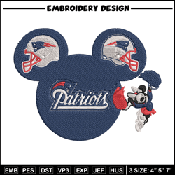 Mickey Mouse New England Patriots embroidery design, Patriots embroidery, NFL embroidery, logo sport embroidery