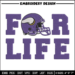 Minnesota Vikings For Life embroidery design, Minnesota Vikings embroidery, NFL embroidery, Logo sport embroidery. (2)