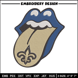New Orleans Saints Tongue embroidery design, New Orleans Saints embroidery, NFL embroidery, logo sport embroidery.