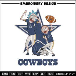 Rick and Morty Dallas Cowboys embroidery design, Dallas Cowboys embroidery, NFL embroidery, logo sport embroidery.