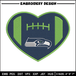 Seattle Seahawks Heart embroidery design, Seahawks embroidery, NFL embroidery, logo sport embroidery, embroidery design.