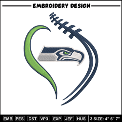 Seattle Seahawks Heart embroidery design, Seahawks embroidery, NFL embroidery, sport embroidery, embroidery design