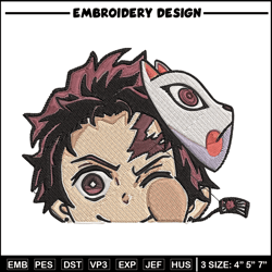 Tanjiro Peeker Embroidery Design, Demon slayer Embroidery, Embroidery File, Anime Embroidery, Digital download.
