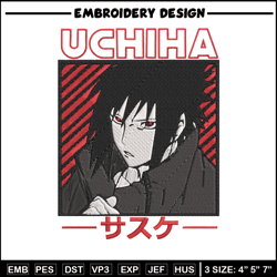 Uchiha Sasuke Embroidery Design, Naruto Embroidery,Embroidery File, Anime Embroidery, Anime shirt, Digital download
