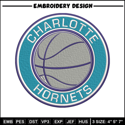 Charlotte Hornets Logo embroidery design, NBA embroidery, Sport embroidery, Embroidery design, Logo sport embroidery.