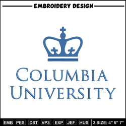 Columbia University logo embroidery design, Sport embroidery, logo sport embroidery, Embroidery design,NCAA embroidery.