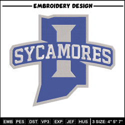 Indiana State Logo embroidery design, NCAA embroidery, Sport embroidery,Logo sport embroidery,Embroidery design