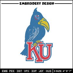 Kansas University logo embroidery design, NCAA embroidery, Sport embroidery,logo sport embroidery,Embroidery design