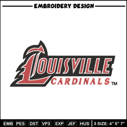 Louisville Cardinals logo embroidery design, NCAA embroidery, Embroidery design, Logo sport embroidery, Sport embroidery