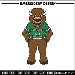 Marshall University mascot embroidery design, NCAA embroidery, Sport embroidery, Logo sport embroidery,Embroidery design