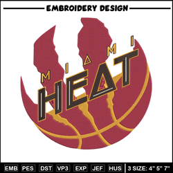Miami Heat logo embroidery design,NBA embroidery, Sport embroidery, Embroidery design, Logo sport embroidery.