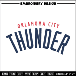 Oklahoma Thunder logo embroidery design, NBA embroidery, Sport embroidery, Embroidery design, Logo sport embroidery