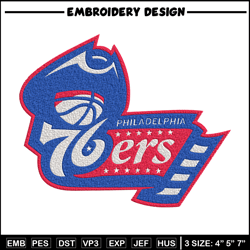 Philadelphia 76ers logo embroidery design, NBA embroidery, Sport embroidery, Embroidery design,Logo sport embroidery