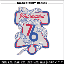 Philadelphia 76ers logo embroidery design, NBA embroidery, Sport embroidery,Embroidery design, Logo sport embroidery
