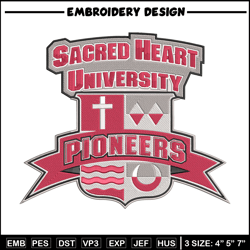 Sacred Heart Logo embroidery design, NCAA embroidery, Sport embroidery, logo sport embroidery, Embroidery design