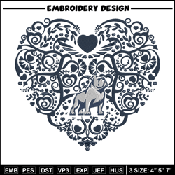 Samford Bulldogs heart embroidery design, Sport embroidery, logo sport embroidery, Embroidery design,NCAA embroidery