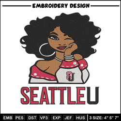 Seattle University girl embroidery design, NCAA embroidery, Embroidery design, Logo sport embroidery,Sport embroidery