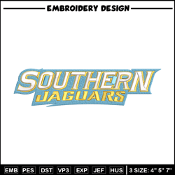 Southern Jaguars logo embroidery design, NCAA embroidery, Embroidery design,Logo sport embroidery,Sport embroidery