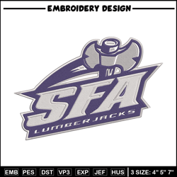 Stephen F. Austin logo embroidery design, NCAA embroidery, Sport embroidery, Embroidery design, Logo sport embroidery