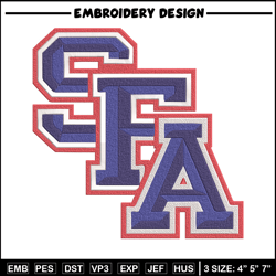 Stephen F. Austin logo embroidery design, NCAA embroidery,Embroidery design,Logo sport embroidery,Sport embroidery