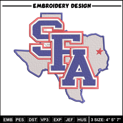 Stephen F. Austin logo embroidery design,NCAA embroidery,Embroidery design, Logo sport embroidery, Sport embroidery