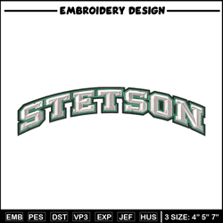 Stetson Hatters logo embroidery design, NCAA embroidery, Embroidery design,Logo sport embroidery,Sport embroidery