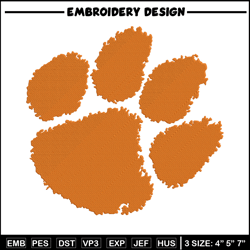 Tiger Paws logo embroidery design, NCAA embroidery, Sport embroidery,Logo sport embroidery,Embroidery design