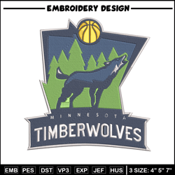 Timberwolves basketball embroidery design, NBA embroidery, Sport embroidery, Embroidery design,Logo sport embroidery