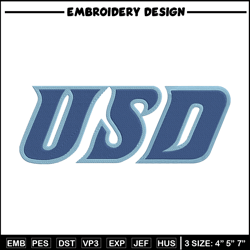University of San Diego logo embroidery design,NCAA embroidery,Sport embroidery,Logo sport embroidery,Embroidery design