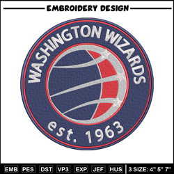 Washington Wizards logo embroidery design, NBA embroidery, Sport embroidery,Embroidery design, Logo sport embroidery