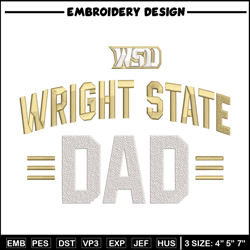 Wright State logo embroidery design, NCAA embroidery, Embroidery design, Logo sport embroidery, Sport embroidery