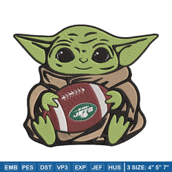 Baby Yoda New York Jets embroidery design, Jets embroidery, NFL embroidery, logo sport embroidery, embroidery design.