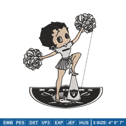 Cheer Betty Boop Las Vegas Raiders embroidery design, Las Vegas Raiders embroidery, NFL embroidery, sport embroidery.