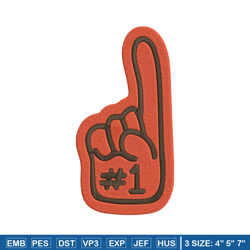 Cleveland Browns Foam Finger embroidery design, Browns embroidery, NFL embroidery, sport embroidery, embroidery design.