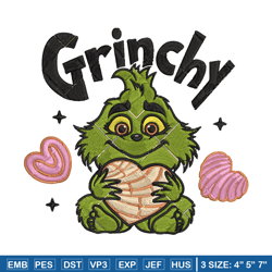 Grinchy cute Embroidery Design, Grinch Embroidery, Embroidery File, Chrismas Embroidery, Anime shirt,Digital download