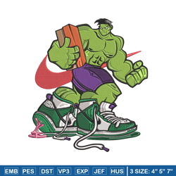 Hulk x nike Embroidery Design, Marvel Embroidery, Embroidery File, Nike Embroidery, Anime shirt, Digital download