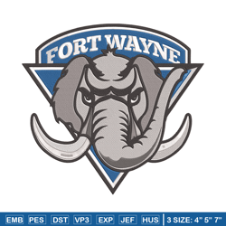 Fort Wayne mascot embroidery design, NCAA embroidery, Sport embroidery, logo sport embroidery, Embroidery design